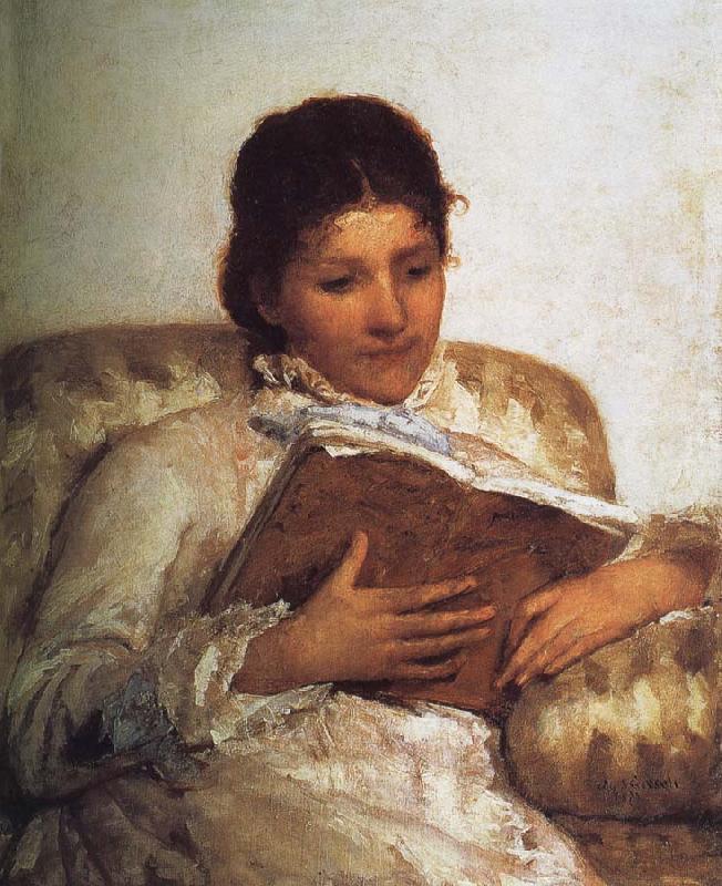 Mary Cassatt Reading the book oil painting image